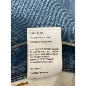 Oak + Fort Womens Blue High Waisted Straight Wide Leg Cargo Denim Jeans Pants 26 thumbnail 5