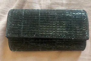 Black Sequined Flap Clutch thumbnail 1