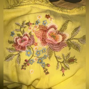 FEATHER Yellow Boho Embroidered Tiered Maxi Dress Plus 2X Coastal Summer Rayon thumbnail 12