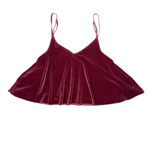 PINK Victoria's Secret Velvet Cami Womens M Burgundy Swing Spaghetti Strap Dog thumbnail 11