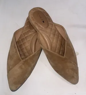 Birdies Pointed Toe Swan Quilted Insole Flat Mule Golden Tan Suede Shoes Size 8‎ thumbnail 1