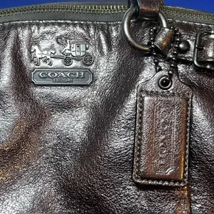 Coach Madison Sophia 18816 Gunmetal Metallic Leather Satchel Handbag Purse GUC thumbnail 11