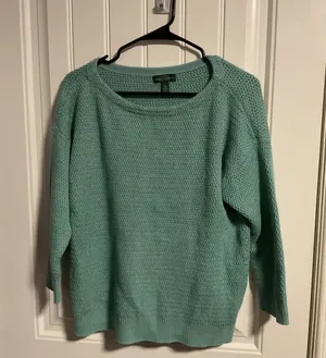 Ralph Lauren Green Crew Neck Sweater Textured Knit thumbnail 1
