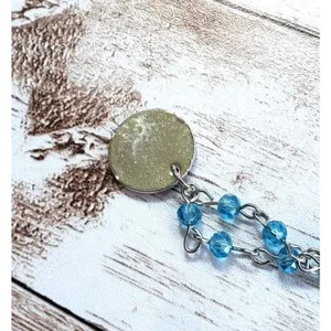 Silver Tone & Blue Two Strand Necklace thumbnail 5