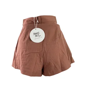 NEW Princess Polly Ryland Tan High Rise Pleated A Line Mini Skirt Skort Short 0 thumbnail 3