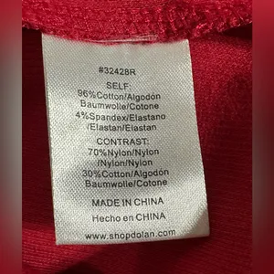 Anthropologie Dolan Lace Puff Sleeve Top size XL red thumbnail 9