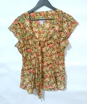 Bethany L All Over Floral Orange Feminine Top thumbnail 1