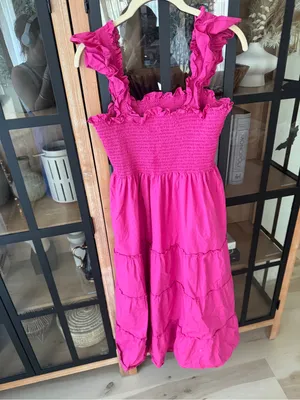 Hill House poppy Nap dress midi Ellie pockets tiered ruffle poplin cotton smock thumbnail 6