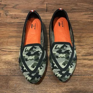 Birdies Blackbird Flat Loafer Shoe Camo Green Point Knit Size 9 thumbnail 1