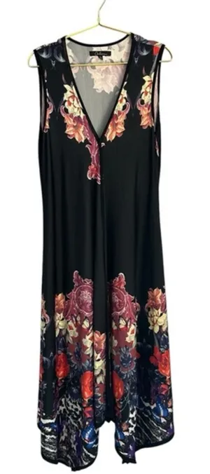 Calessa women’s size Large v-neck with handkerchief‎ style bottom dress thumbnail 1