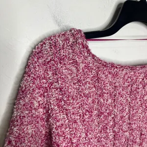 Free People Good Day Pullover pink white knit sweater boxy oversized‎ fit small thumbnail 8