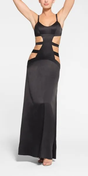 NWT‎ SKIMS Sand Washed Silk Strappy Cut Out Slip Dress Back Sz Large thumbnail 1