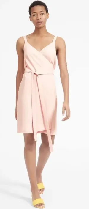 Everlane Women’s Light Pink Tie Waist Sleeveless Mini Dress Size 00 thumbnail 1