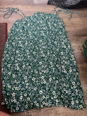 Reformation Agean Mini Dress Green Floral Print Tie Strap Shoulders Size 4 thumbnail 9