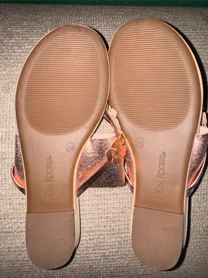 Kim Rogers Rose Gold Metallic Floral Slide Mules thumbnail 3