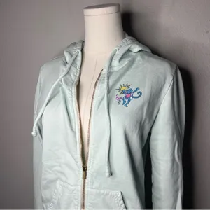 Roller Rabbit Mint Green Limited Edition Palm Beach Full Zip Hoodie Sweatshirt thumbnail 4