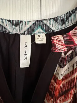 Tacera Multicolor Chevron Sleeveless V-Neck Lined Summer Dress Size XL NEW thumbnail 3