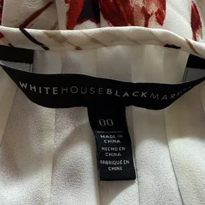 WHITE HOUSE BLACK MARKET Cold Shoulder Wine and White Floral Mini‎ Dress EUC 00 thumbnail 8