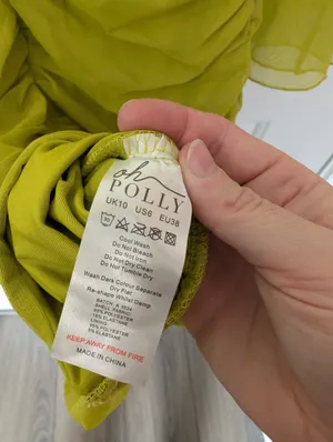 NWT Oh Polly Emmalee Off The Shoulder Mini Dress W6 Neon Green thumbnail 4