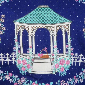 Vintage 90s Purple Floral Gazebo Graphic Collared Sweatshirt thumbnail 5