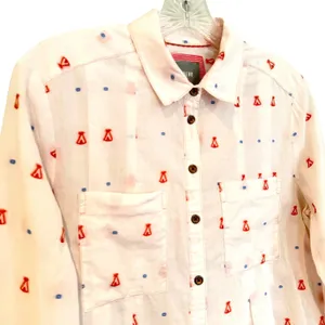 Maeve Anthropologie Miette Teepee Button Down‎ Shirt Women's 4 White Boho Hippie thumbnail 5