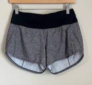 Lululemon Women's Speed Up Shorts Gray Black‎ Size 4 EUC thumbnail 1
