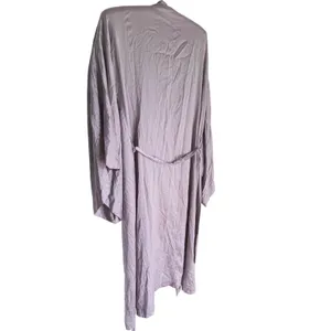 NWT Zara Silk Belted Robe Kimono Dressing Gown S/M Taupe Elegant Quiet Luxury thumbnail 10