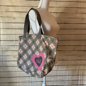O’NEILL Pink And Gray Plaid Travel/Beach Tote thumbnail 6