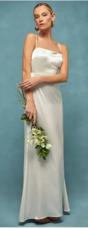Reformation Sauvignon Silk Dress in Ivory Size 10 thumbnail 1