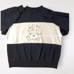 Pink Savior Teddy Bear Color Block Crewneck Womens Size‎ Medium Black White thumbnail 5