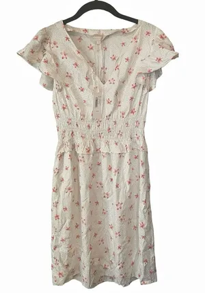NWT Rebecca Taylor Maui Floral Silk Blend Smocked Dress S thumbnail 1