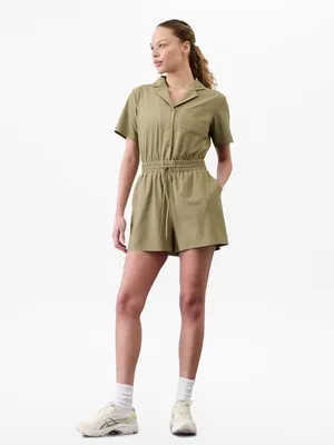 New Athleta M Avenue Romper Olive Branch Medium thumbnail 2