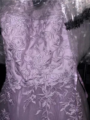 Source Unknown Lavender Lace Spaghetti-Strap Prom Dress thumbnail 3