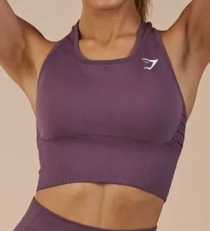 GYMSHARK Purple Wash Energy Seamless Crop Top Size Small thumbnail 1