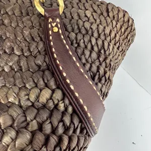 Juicy Couture Y2K Woven Straw Nautical Anchor Charm Tote Bag Brown thumbnail 9