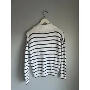 Striped Knit Sweater Pullover Lace-up Nautical Beach Campcore 100% Cotton‎ M thumbnail 3