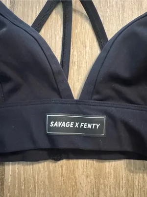 Savage X Fenty Black Strappy Triangle Bralette thumbnail 2