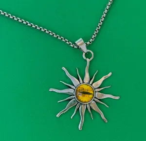 Sun Pendant Necklace for Men Women Streetwear Hip Hop Unisex Necklace thumbnail 2
