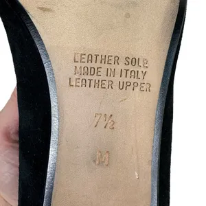 D'Rossana Vintage Black Suede Leather Slip On‎ Heeled Loafers Made In Italy 7.5M thumbnail 5