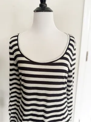 Maeve by Anthropologie Striped Tee size Large thumbnail 2