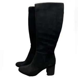NWT INC Black Suede Knee High Boots Size 9 thumbnail 3