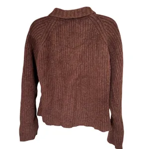 Vtg Newton Trading Co 100% Shetland Wool Sweater Jacket Sz‎ L Brown Cottagecore thumbnail 3