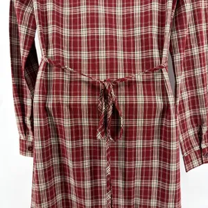 Commense Plaid Maxi Shirt Dress NWOT Size M Red Tartan Long Sleeve Button Up thumbnail 4