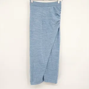 L*Space Womens Blue Siren Ruched High Slit Cotton Knit Midi Skirt Size S‎ thumbnail 3
