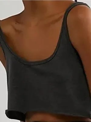 We the Free Gray Cropped Tank Size Medium thumbnail 2