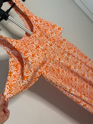 Ann Taylor Factory Orange Tropical Print Maxi Dress Size 6 thumbnail 6