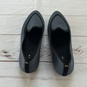Birdies Blackbird Women's Pointed Knit Flats - Gray & Black thumbnail 4