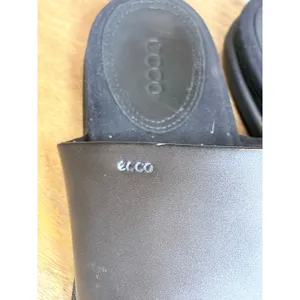 ECCO Black Leather Two Strap Comfort Slide Sandals EU 41 US Minimalist Scandi thumbnail 6