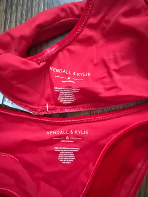 Kendall and Kylie Crushed Velvet Red Bikini thumbnail 3
