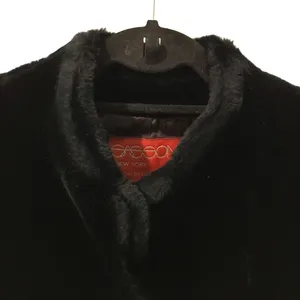 Vintage ILGWU Sasson faux fur black coat Size 10 glam fancy dressy, made in USA thumbnail 3